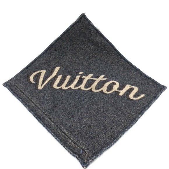 LOUIS VUITTON logo Cushion Cover cushion Wool / Cashmere Navy - Picture 14 of 16